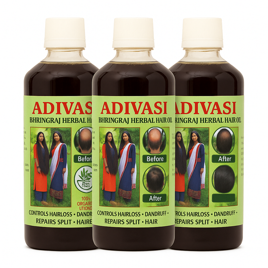 Adivasi Nilambari Ayurvedic Hair Oil - 3-pack (200ml each) | Effective herbal formula for hair growth and strengthening